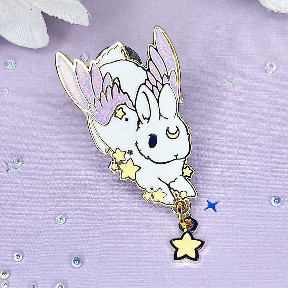 Star Chaser Bowing Bunny - Metal Enamel Pin