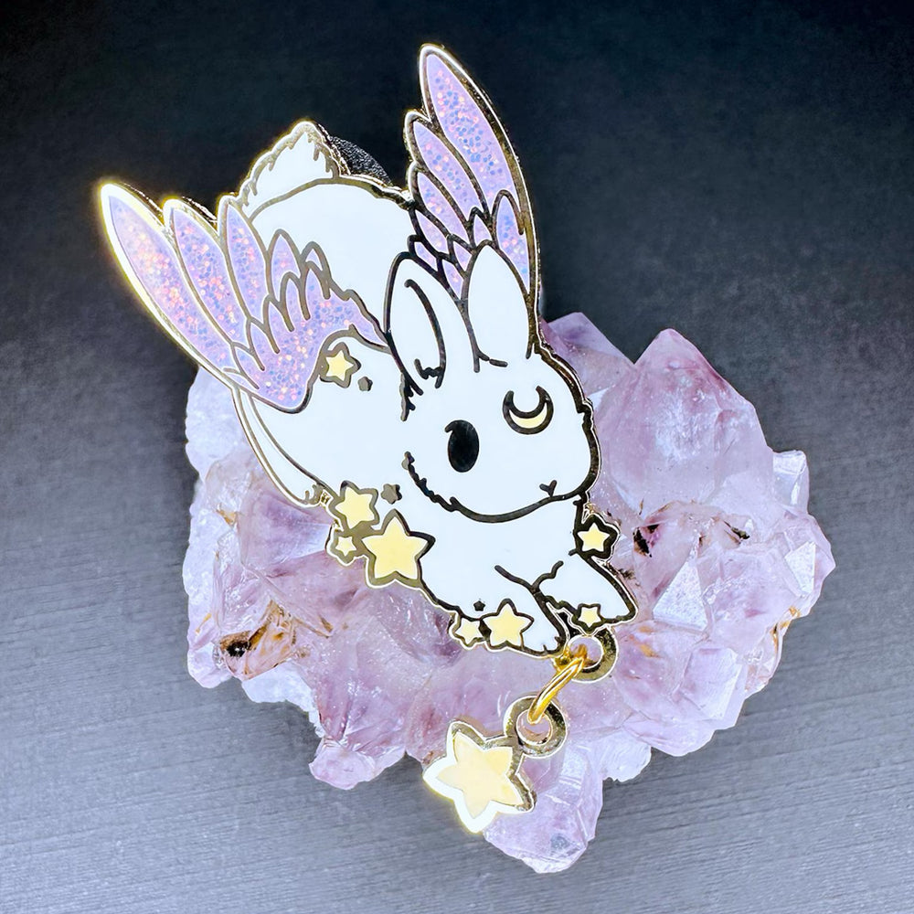 Star Chaser Bowing Bunny - Metal Enamel Pin