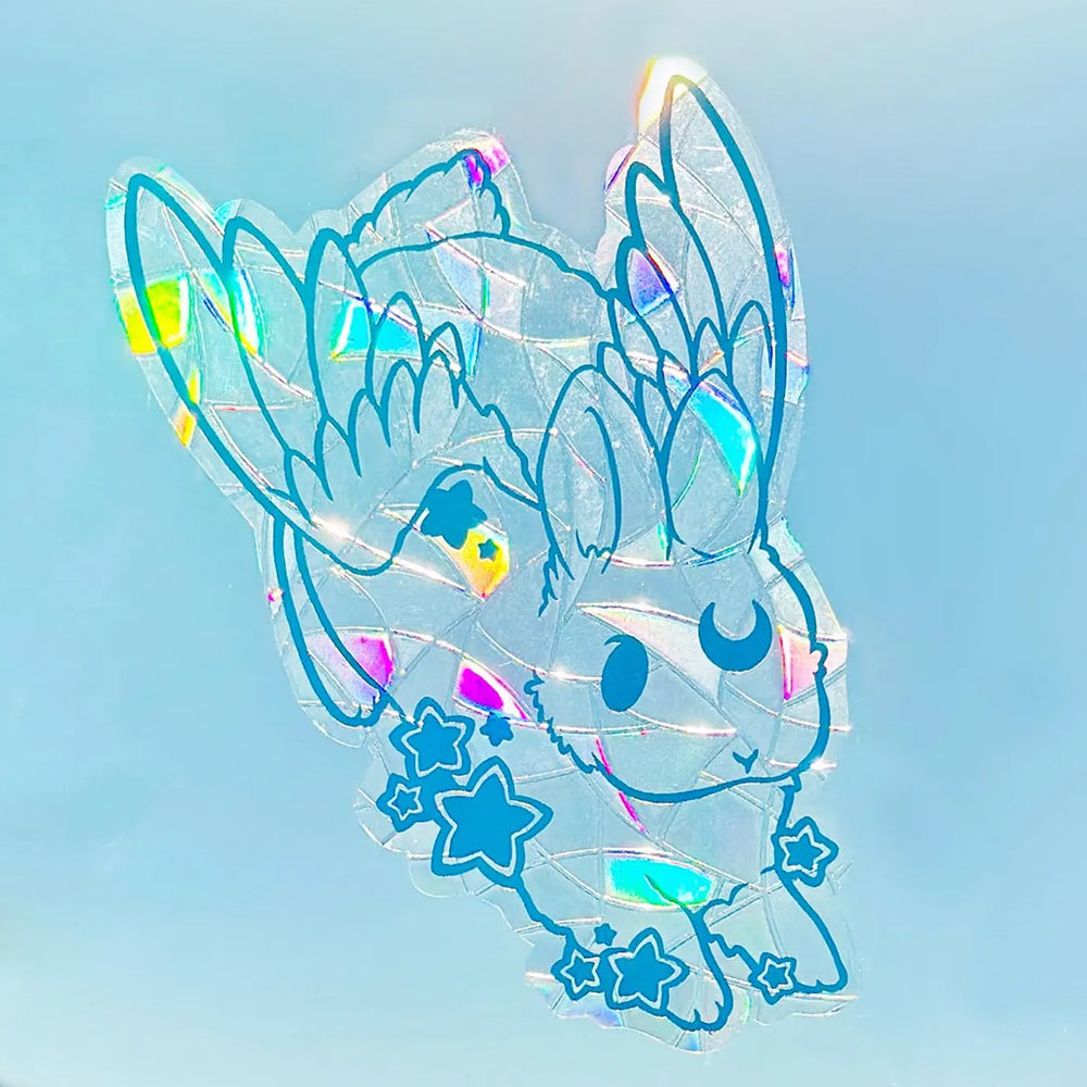 Star Chaser Bunny - Rainbow Suncatcher Sticker