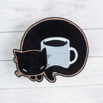 Coffee Cat - Iron-On Patch