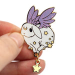 Star Chaser Running Bunny - Glitter Metal Enamel Pin