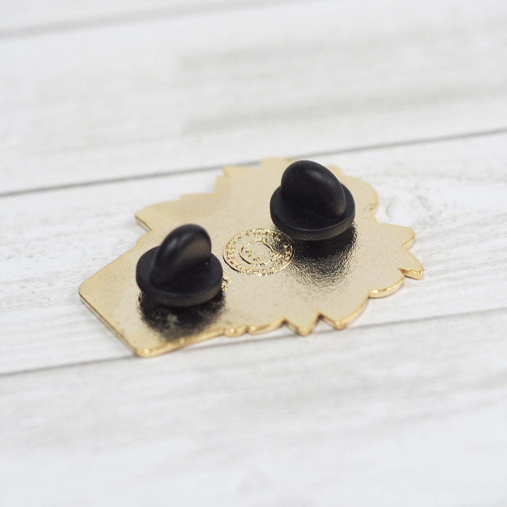 Plant Cat (black) - Metal Enameled Pin