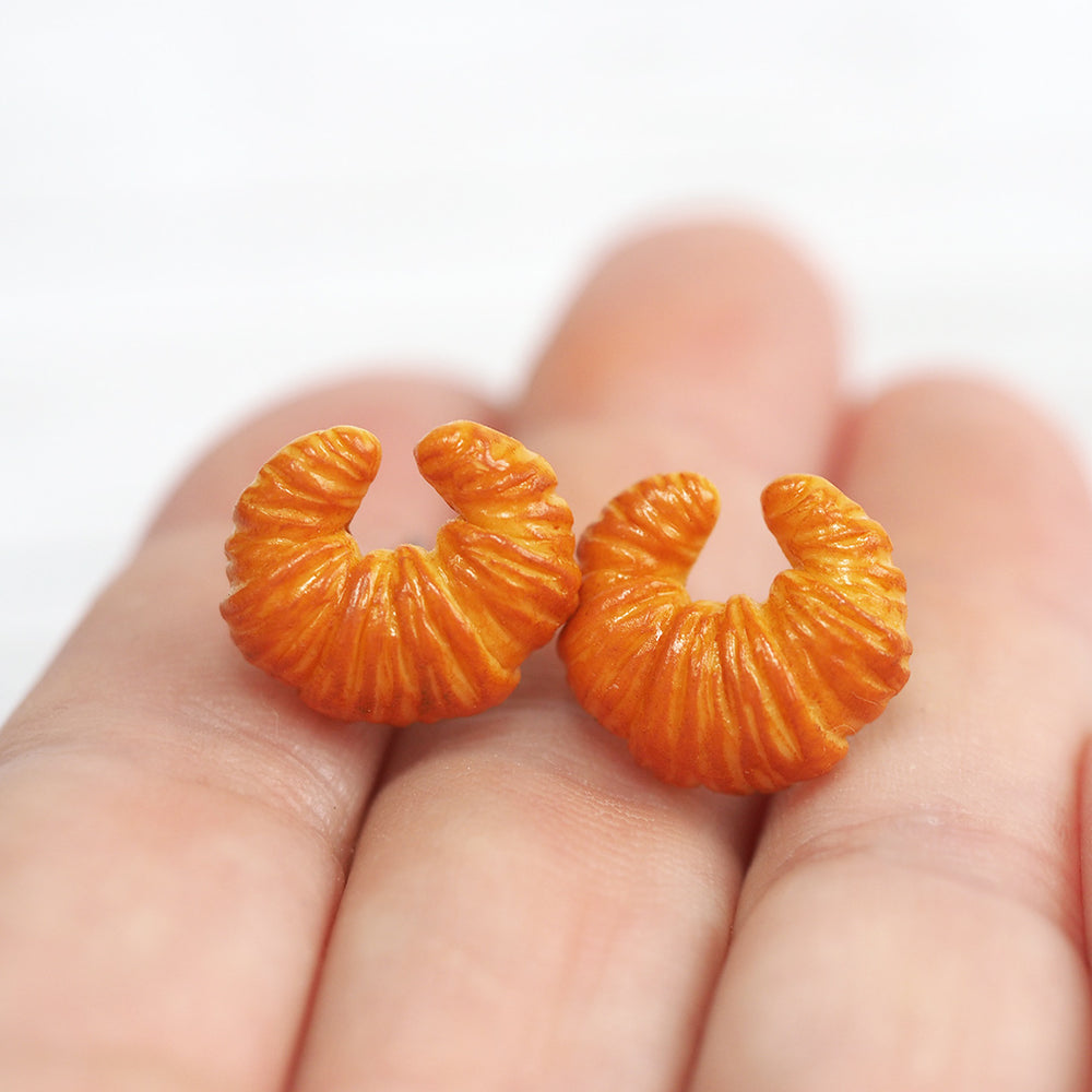 Miniature Croissant Stud Earrings