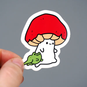 Frog and Mushroom - Vinyl Sticker