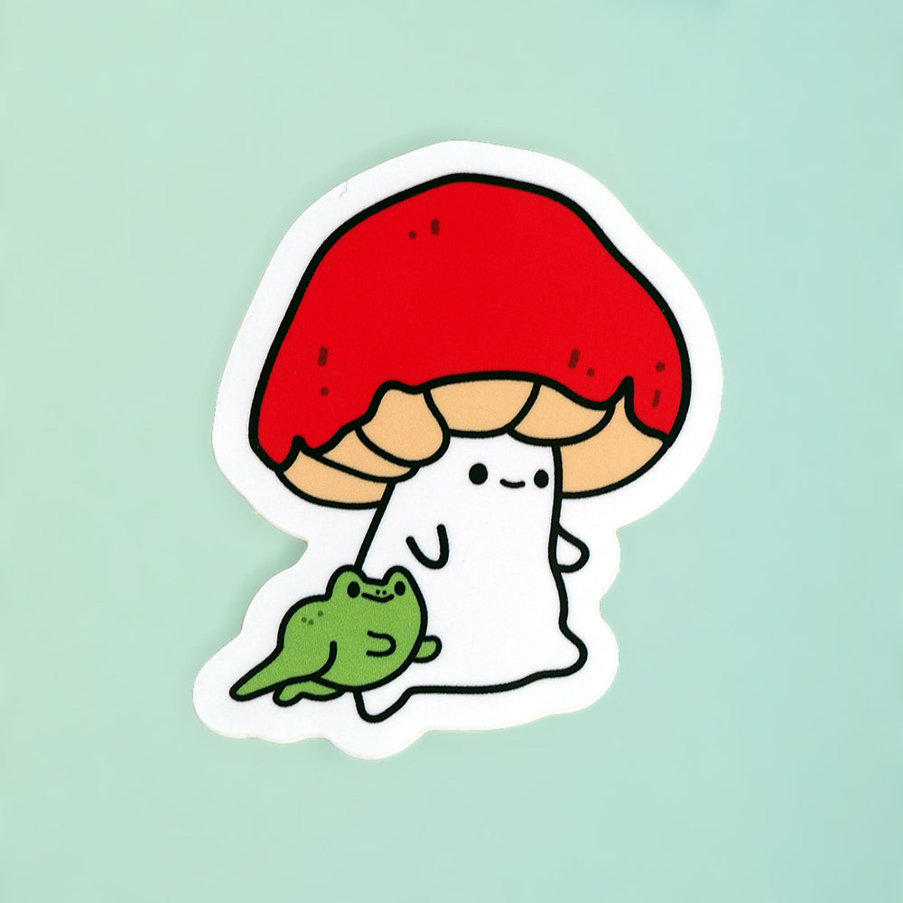Frog and Mushroom - Vinyl Sticker