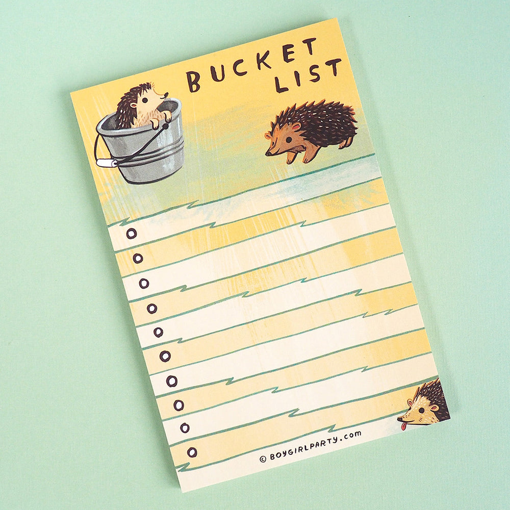Hedgehog Bucket List - To Do List Notepad