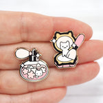 Spring Makeup Kitties - Metal Enameled Pin Set