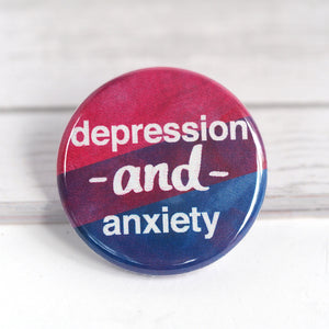 Depression And Anxiety - Bisexual Pride Pin