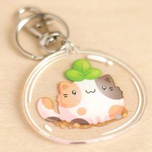 
            
                Load image into Gallery viewer, Terrarium Cat Keychain - Calico
            
        