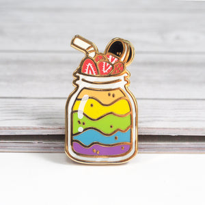 
            
                Load image into Gallery viewer, Rainbow Pride Milkshake - Metal Enameled Pin
            
        