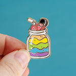 Rainbow Pride Milkshake - Metal Enameled Pin