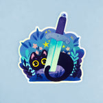 Black Cat & Sword - Holographic Vinyl Sticker