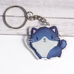 Grumpy Tuxedo Cat Keychain