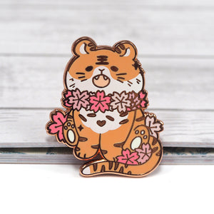 
            
                Load image into Gallery viewer, Sakura Blossom Tiger - Metal Enameled Pin
            
        