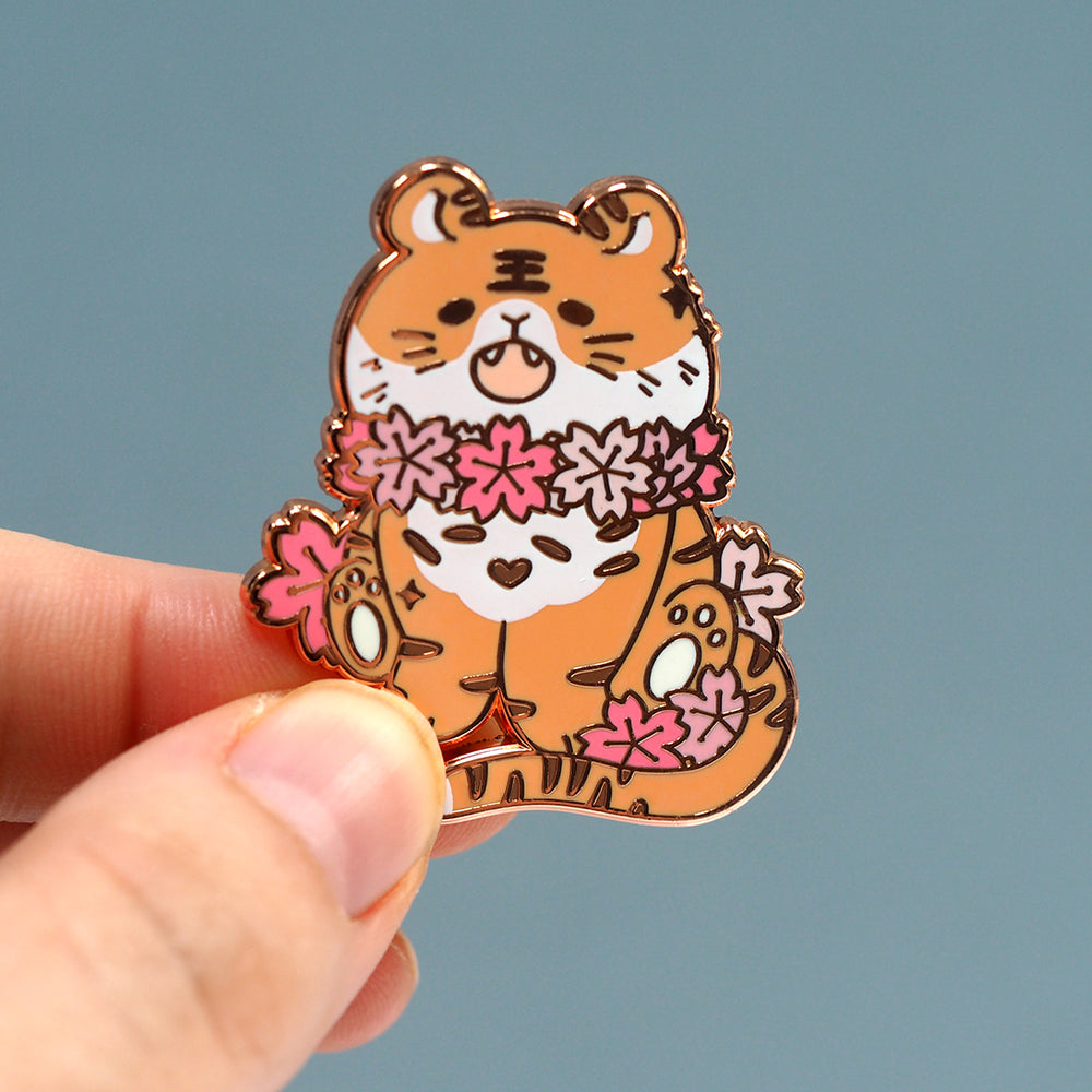 
            
                Load image into Gallery viewer, Sakura Blossom Tiger - Metal Enameled Pin
            
        
