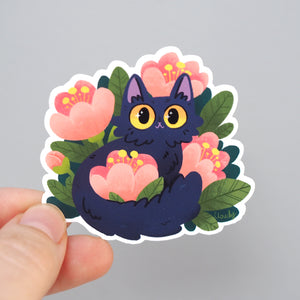 
            
                Load image into Gallery viewer, Pink Flower Cat - Vinyl Sticker
            
        