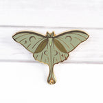 Luna Moth - Glitter Metal Enameled Pin