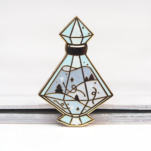 Bottled Winter Potion - Glitter Metal Enameled Pin