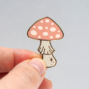 Magical Mushroom - Glitter Metal Enameled Pin