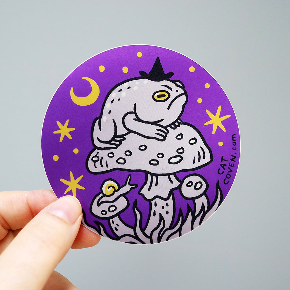 Grumpy Toad Witch - Matte Mirror Vinyl Sticker