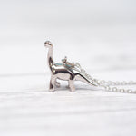 Little Silver Dinosaur Necklace