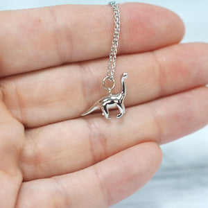 
            
                Load image into Gallery viewer, Little Silver Dinosaur Necklace
            
        