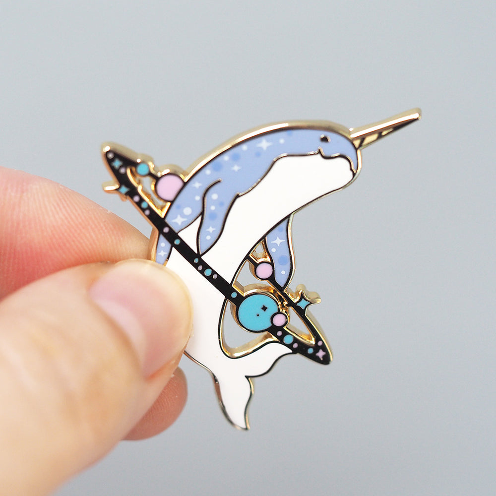 
            
                Load image into Gallery viewer, Cosmic Narwhal - Metal Enameled Pin
            
        