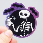 Skeleton Coffee - Holographic Vinyl Sticker
