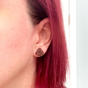 Handmade Knot Stud Earrings - Terracotta