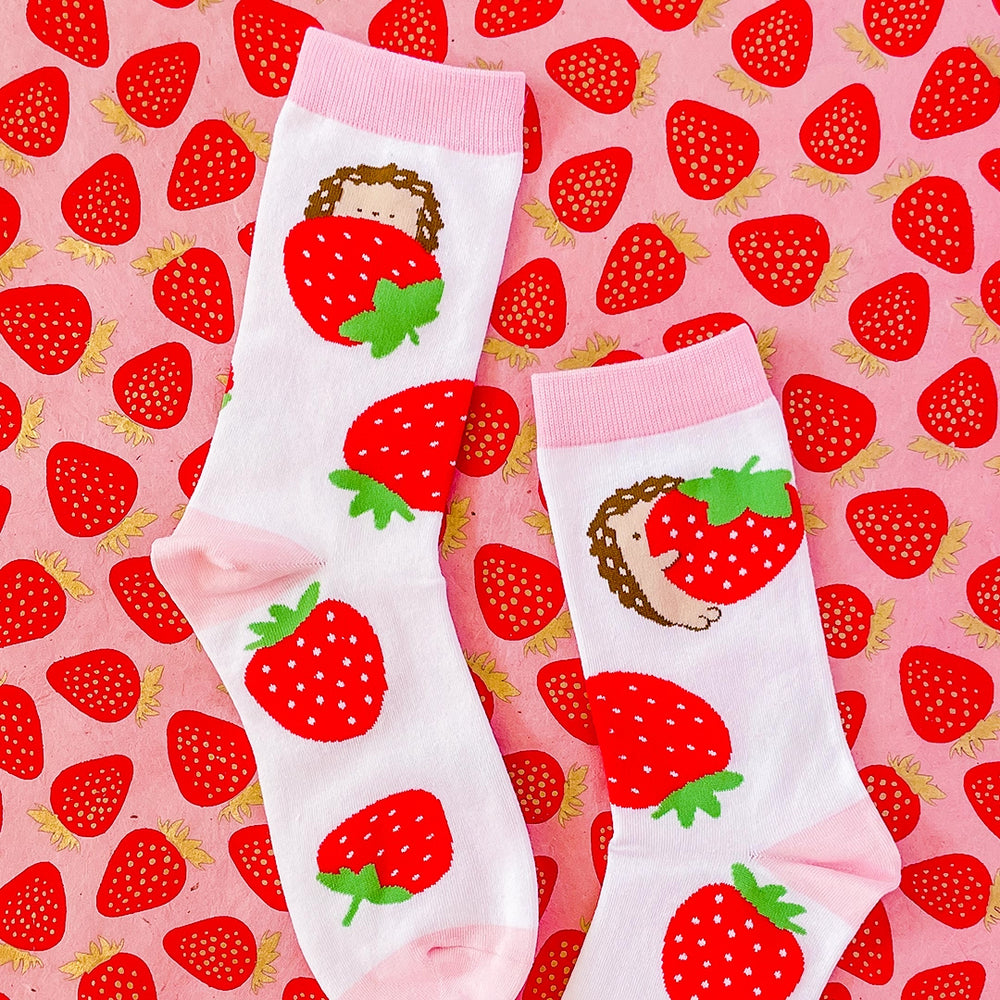 Strawberry & Hedgehog Socks