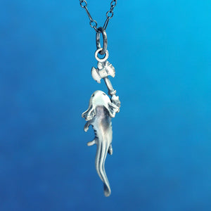 Axe-olotl - Handmade Sterling Silver Axe-olotl Necklace