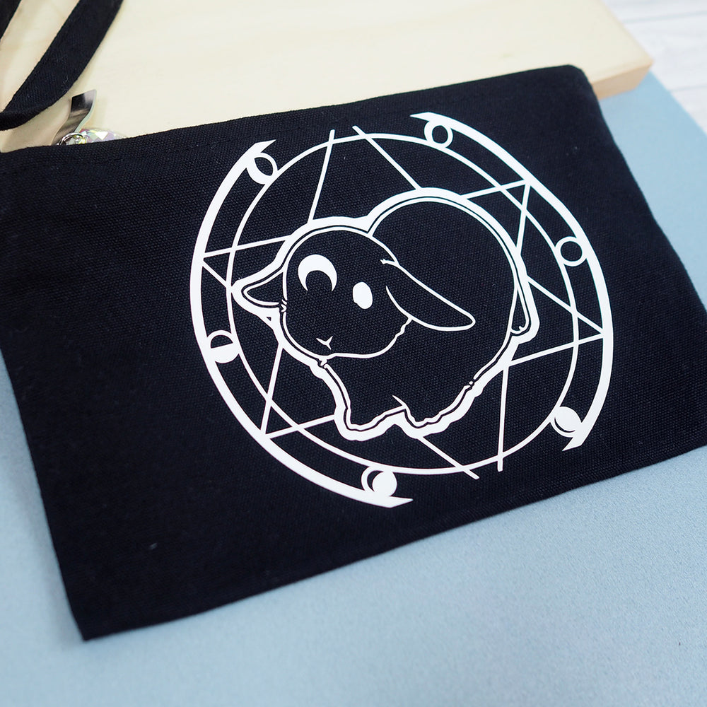 
            
                Load image into Gallery viewer, Dark Cosmic Occult Bunny Zipper Pouch
            
        