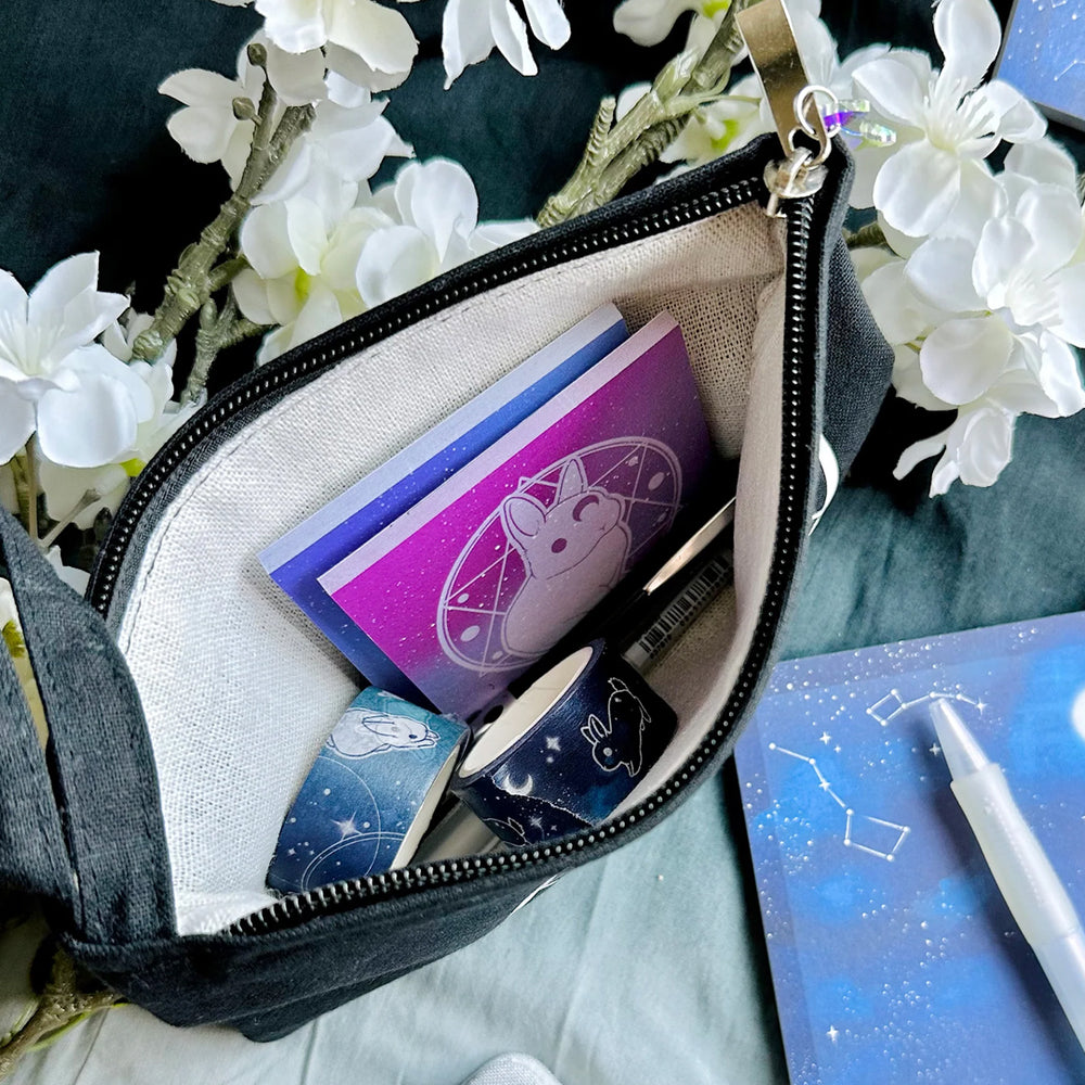 Dark Cosmic Occult Bunny Zipper Pouch