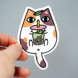 Bubble Tea Cat - Vinyl Sticker