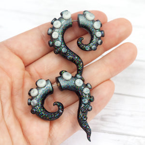 Octopus Tentacles - Faux Gauge Earrings