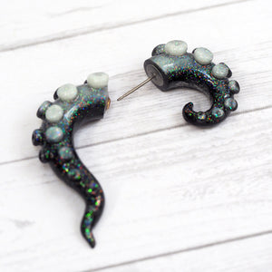 
            
                Load image into Gallery viewer, Octopus Tentacles - Faux Gauge Earrings - Glow In The Dark - Small
            
        