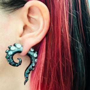 Octopus Tentacles - Faux Gauge Earrings