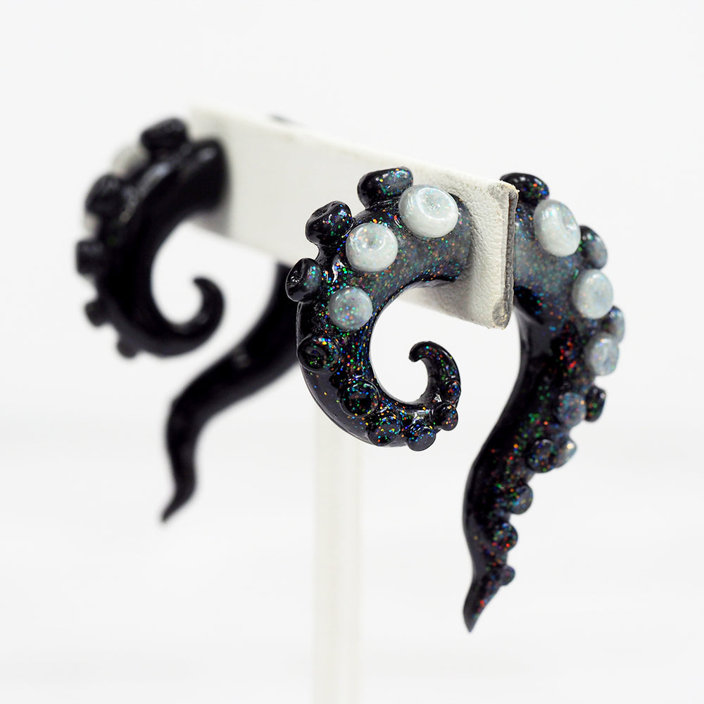 Octopus Tentacles - Faux Gauge Earrings - Glow In The Dark - Small