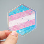 Trans Pride Shield - Holographic Vinyl Sticker