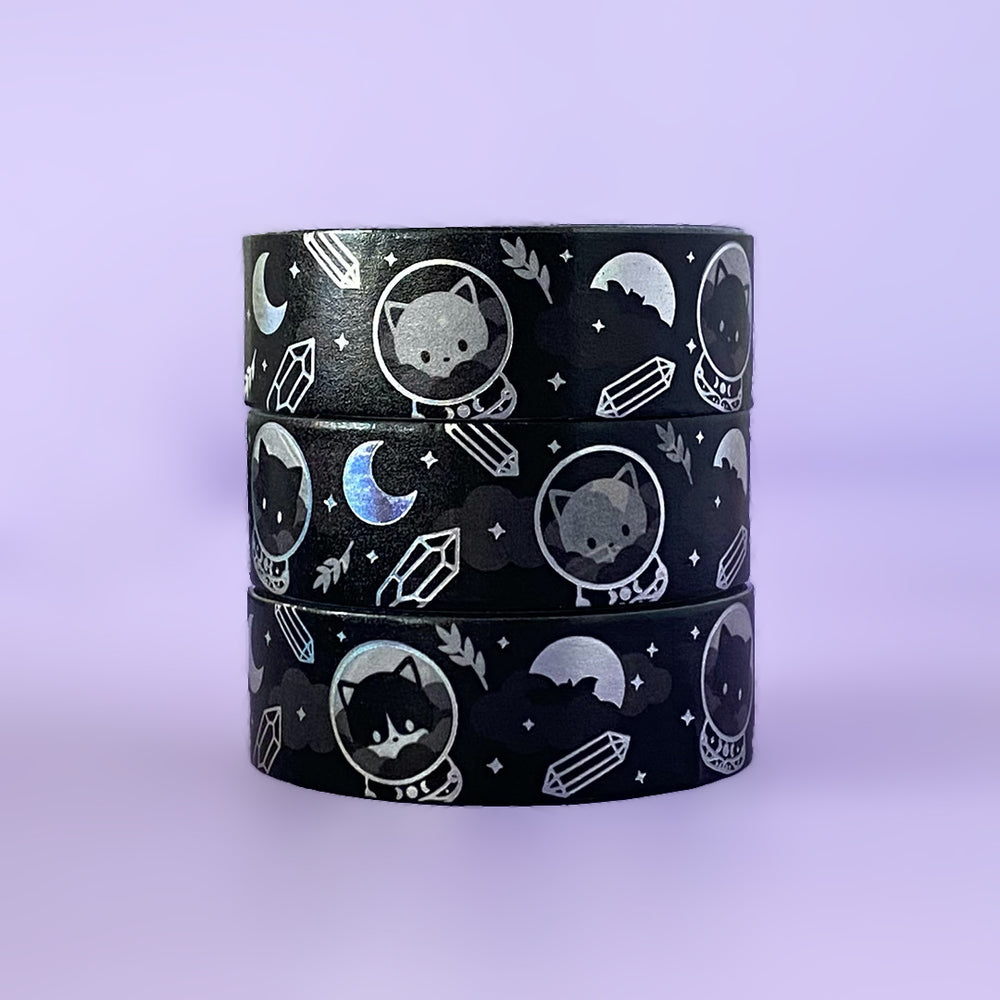 Holographic Foil Washi Tape - Crystal Ball Cats