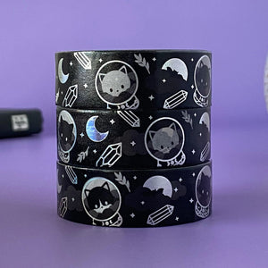 
            
                Load image into Gallery viewer, Holographic Foil Washi Tape - Crystal Ball Cats
            
        