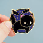 Scaredy Cat and Bats - Metal Enameled Pin