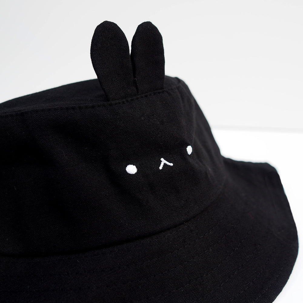 Black Bunny Bucket Hat