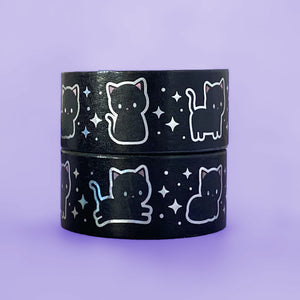 Silver Foil Washi Tape - Void Cat