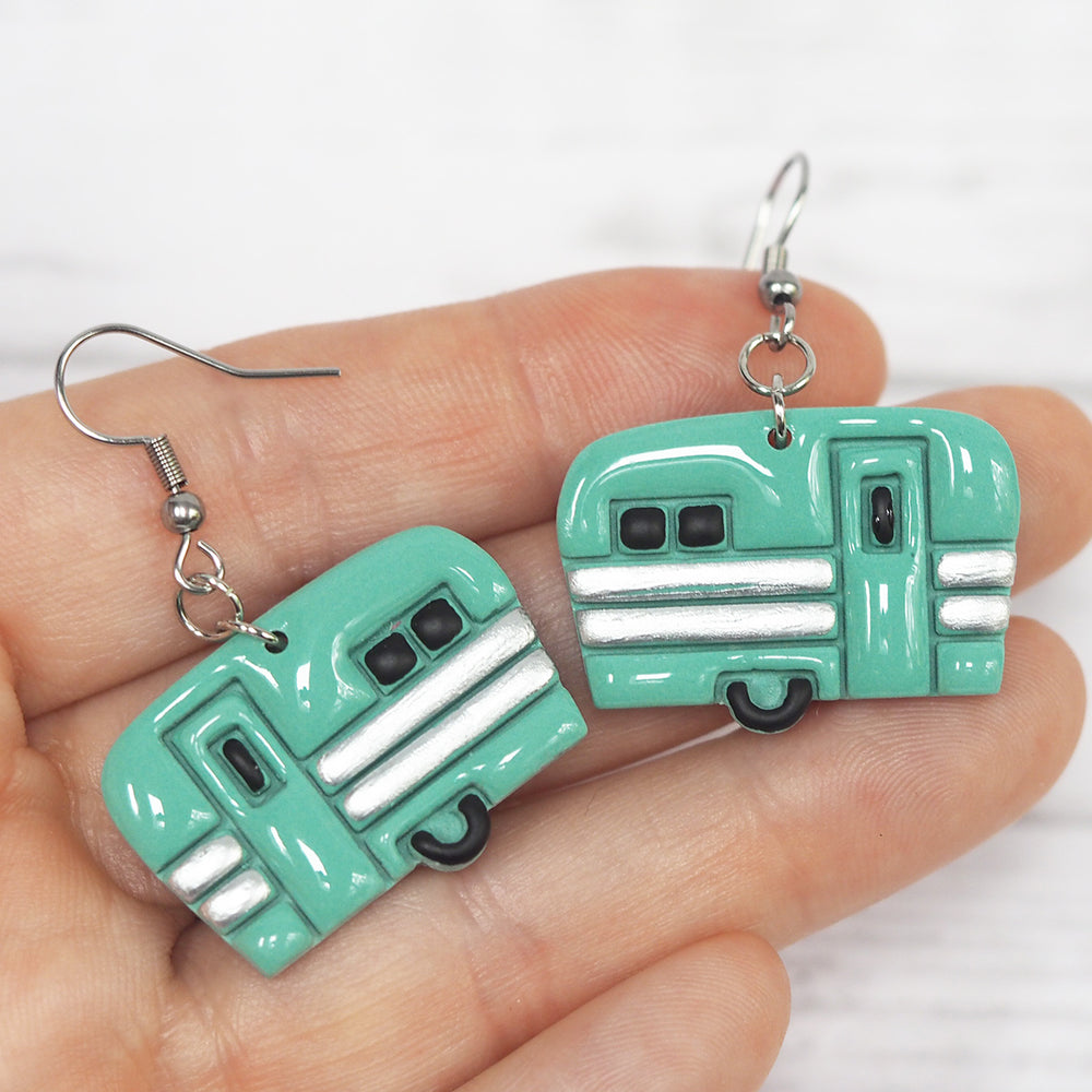
            
                Load image into Gallery viewer, Retro RV Camper - Dangle Earrings
            
        
