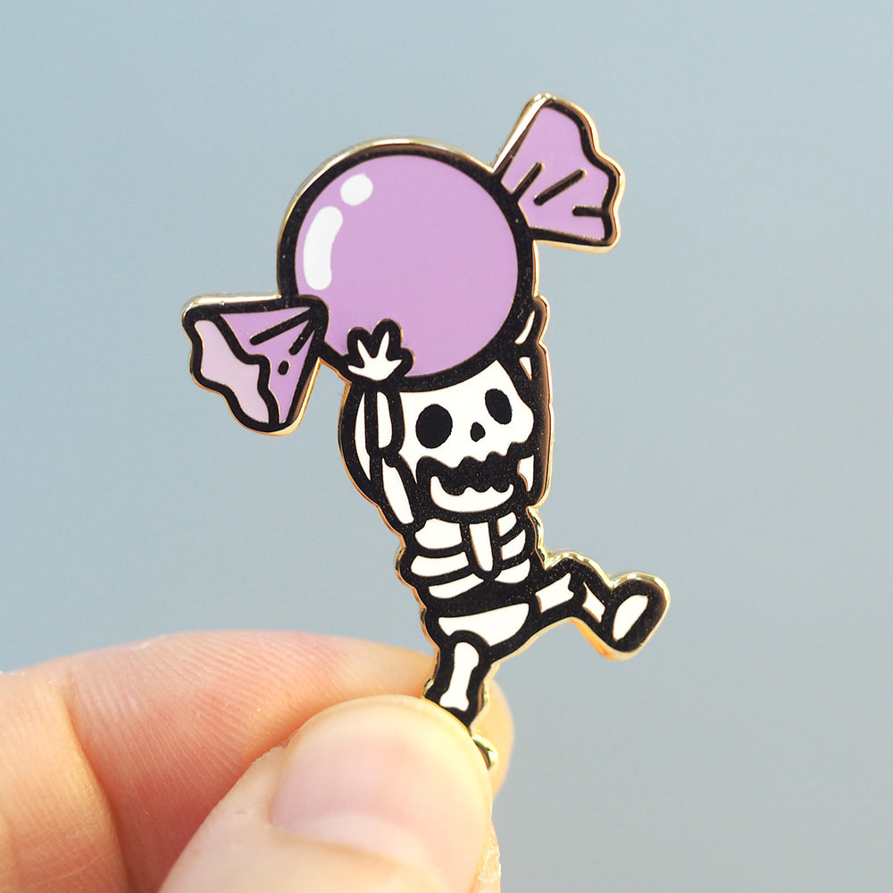 Spooky Scary Skeleton - Metal Enameled Pin