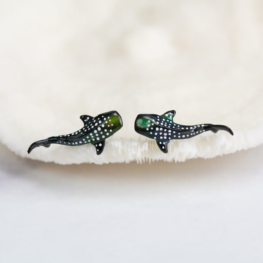 
            
                Load image into Gallery viewer, Whale Shark - Crawler-Style Stud Earrings
            
        