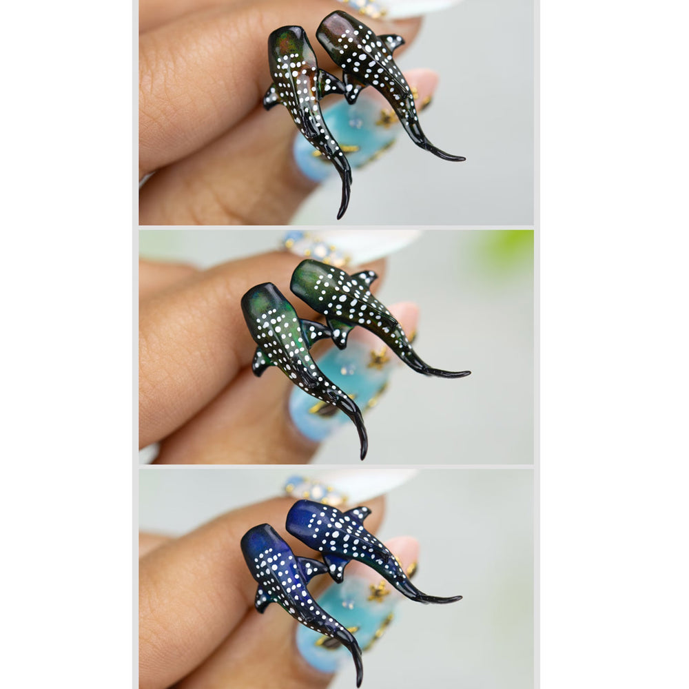 Whale Shark - Crawler-Style Stud Earrings