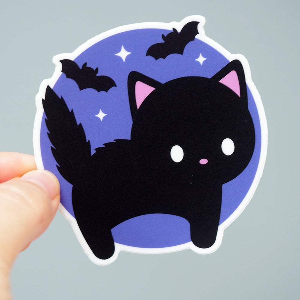 Scaredy Cat & Bats - Vinyl Sticker