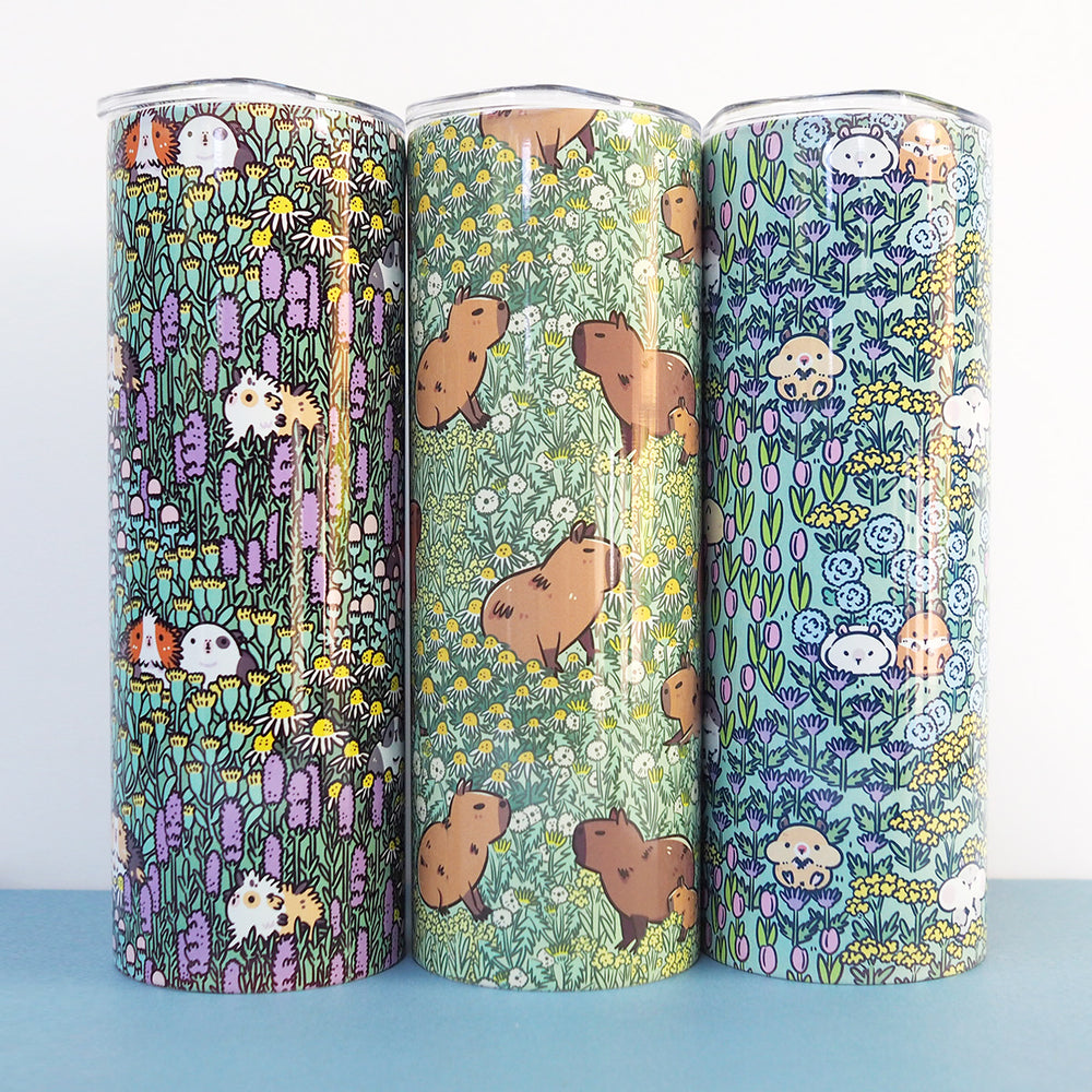 20oz Stainless Steel Tumbler - Guinea Pigs In An Herb Garden